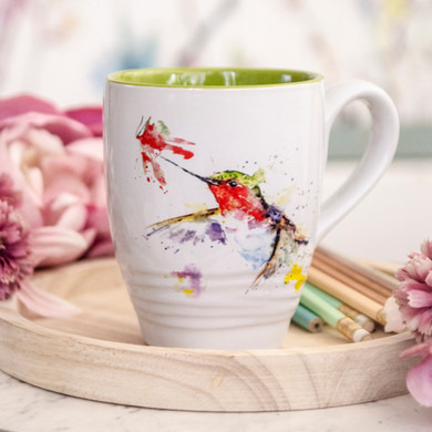 Hummingbird and Flower Mug
