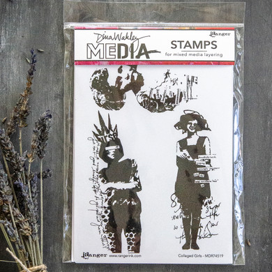 Dina Wakley Media Collaged Girls Stamp Set