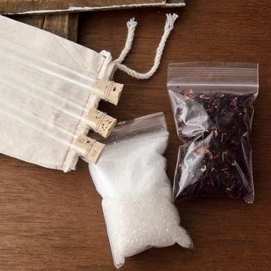 Hibiscus Bath Salts Vials DIY Kit