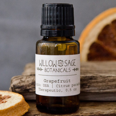 Grapefruit Essential Oil by Willow and Sage Botanicals, 0.5 oz.