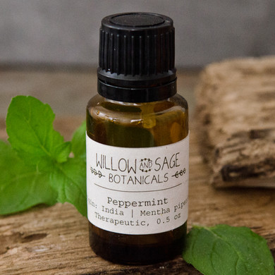 Peppermint Essential Oil by Willow and Sage Botanicals, 0.5 oz.