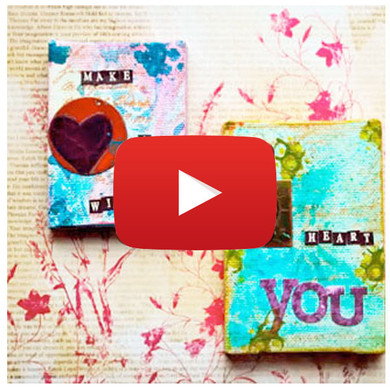 Mixed-Media Heart Canvases Video By Nathalie Kalbach
