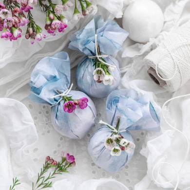 Naturally Dyed Bath Bomb Packaging 